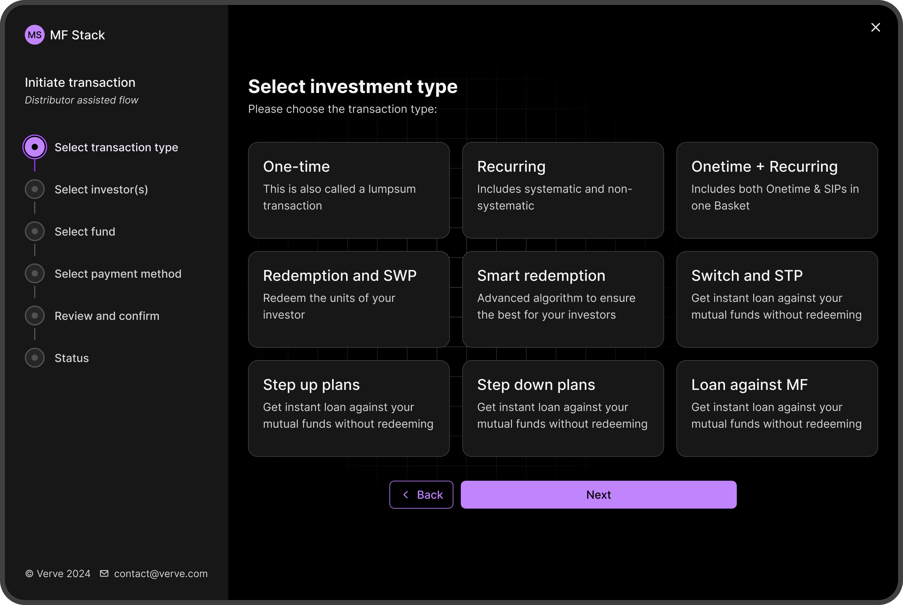 Plug in to the powerful Mutual Fund Transaction Engine - Dark